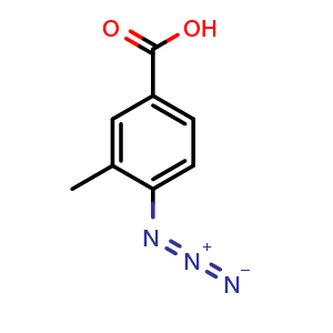 Chemical structure of 4-azido-3-methylbenzoic acid , CAS 380922-31-6, AChemBlock AD263015