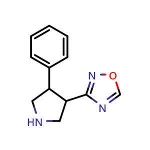 Chemical structure of 3-(4-phenylpyrrolidin-3-yl)-1,2,4-oxadiazole , CAS 1955547-81-5, AChemBlock AD263017