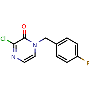 Chemical structure of 3-chloro-1-(4-fluorobenzyl)pyrazin-2(1H)-one , CAS 1601907-27-0, AChemBlock AD263022