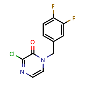 Chemical structure of 3-chloro-1-(3,4-difluorobenzyl)pyrazin-2(1H)-one , CAS 1712555-89-9, AChemBlock AD263023