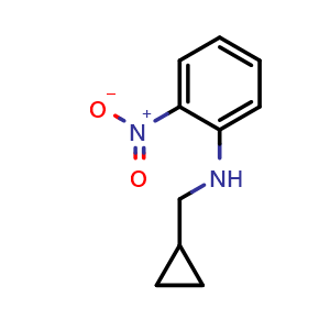 Chemical structure of N-(cyclopropylmethyl)-2-nitroaniline , CAS 1012884-23-9, AChemBlock AD263056