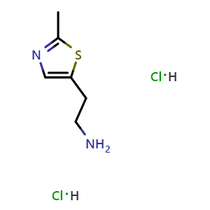Chemical structure of 2-(2-methyl-1,3-thiazol-5-yl)ethan-1-amine dihydrochloride , CAS 2325359-92-8, AChemBlock AD263059