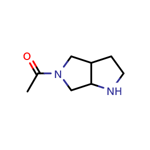 Chemical structure of 1-{octahydropyrrolo[3,4-b]pyrrol-5-yl}ethan-1-one , CAS 1547035-15-3, AChemBlock AD263060