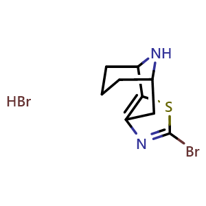 Chemical structure of 2-Bromo-4,5,6,7,8,9-hexahydro-5,9-epiminocycloocta[d]thiazole hydrobromide , CAS 3054582-31-6, AChemBlock AD263126