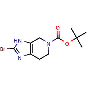 Chemical structure of tert-Butyl 2-bromo-3H,4H,5H,6H,7H-imidazo[4,5-c]pyridine-5-carboxylate , CAS 1208098-53-6, AChemBlock AD263130