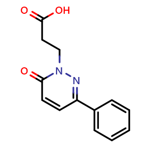 Chemical structure of 3-(6-Oxo-3-phenylpyridazin-1(6H)-yl)propanoic acid , CAS 73402-26-3, AChemBlock AD263147