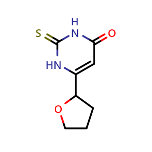 Chemical structure of 6-(Tetrahydrofuran-2-yl)-2-thioxo-2,3-dihydropyrimidin-4(1H)-one , CAS 1933601-42-3, AChemBlock AD263148