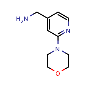 Chemical structure of [2-(morpholin-4-yl)pyridin-4-yl]methanamine , CAS 864068-88-2, AChemBlock AD263163