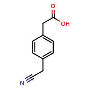 Chemical structure of 2-(4-(cyanomethyl)phenyl)acetic acid , CAS 56066-92-3, AChemBlock AD263166