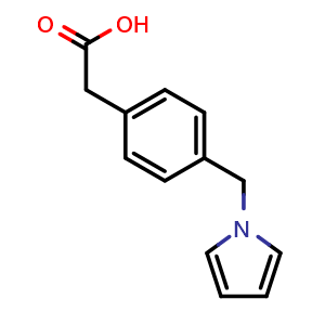 Chemical structure of 2-(4-((1H-pyrrol-1-yl)methyl)phenyl)acetic acid , CAS 160388-50-1, AChemBlock AD263167