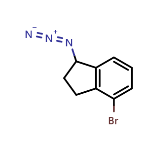 Chemical structure of 1-azido-4-bromo-2,3-dihydro-1H-indene , CAS 2379945-90-9, AChemBlock AD263188