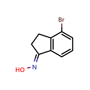 Chemical structure of N-[(1E)-4-bromo-2,3-dihydro-1H-inden-1-ylidene]hydroxylamine , CAS 903557-27-7, AChemBlock AD263189