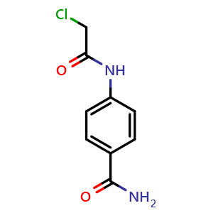Chemical structure of 4-(2-chloroacetamido)benzamide , CAS 85126-67-6, AChemBlock AD263201