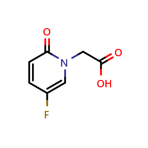 Chemical structure of 2-(5-fluoro-2-oxo-1,2-dihydropyridin-1-yl)acetic acid , CAS 1266958-25-1, AChemBlock AD263203