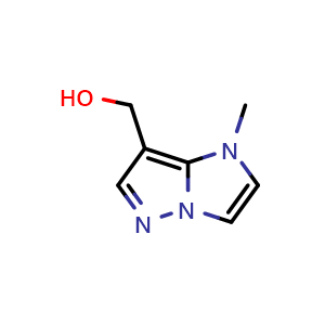 Chemical structure of {1-methyl-1H-pyrazolo[1,5-a]imidazol-7-yl}methanol , CAS 1210193-24-0, AChemBlock AD263210