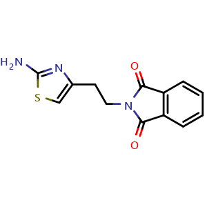 Chemical structure of 2-[2-(2-amino-1,3-thiazol-4-yl)ethyl]-1H-isoindole-1,3(2H)-dione , CAS 91902-14-6, AChemBlock AD263215