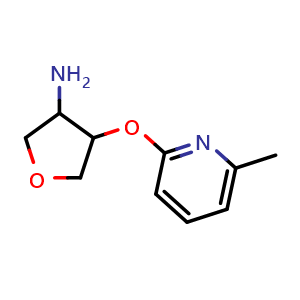 Chemical structure of 4-[(6-methylpyridin-2-yl)oxy]oxolan-3-amine , CAS 2197892-25-2, AChemBlock AD263223
