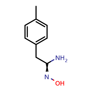Chemical structure of N'-hydroxy-2-(4-methylphenyl)ethanimidamide , CAS 1312766-67-8, AChemBlock AD263229