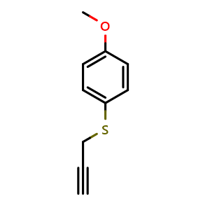 Chemical structure of 1-methoxy-4-(prop-2-yn-1-ylsulfanyl)benzene , CAS 55312-79-3, AChemBlock AD263230