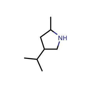 Chemical structure of 2-methyl-4-(propan-2-yl)pyrrolidine , CAS 13603-16-2, AChemBlock AD263234