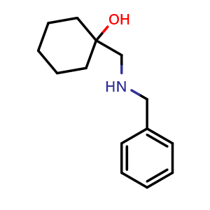 Chemical structure of 1-[(Benzylamino)methyl]cyclohexan-1-ol , CAS 113912-41-7, AChemBlock AD263238