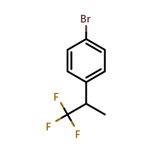 Chemical structure of 1-bromo-4-(1,1,1-trifluoropropan-2-yl)benzene , CAS 1510495-71-2, AChemBlock AD263247