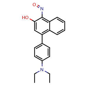 Chemical structure of 4-[4-(diethylamino)phenyl]-1-nitrosonaphthalen-2-ol , CAS 159256-82-3, AChemBlock AD263248