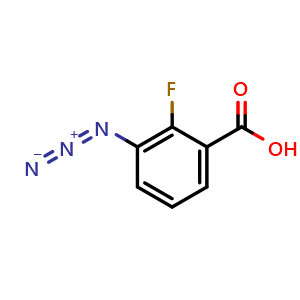 Chemical structure of 3-azido-2-fluorobenzoic acid , CAS 3066888-77-2, AChemBlock AD263254