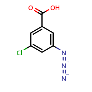 Chemical structure of 3-Azido-5-chlorobenzoic acid , CAS 3010275-23-4, AChemBlock AD263262