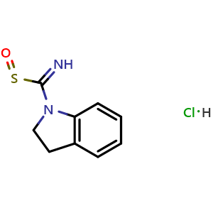 Chemical structure of (2,3-Dihydro-1H-indol-1-yl)(imino)methyl-lambda6-sulfanone hydrochloride , CAS 3054590-73-4, AChemBlock AD263275
