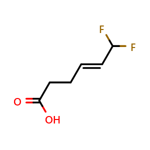 Chemical structure of (4E)-6,6-Difluorohex-4-enoic acid , CAS 3066864-83-0, AChemBlock AD263283