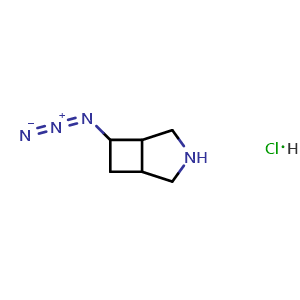 Chemical structure of 6-azido-3-azabicyclo[3.2.0]heptane hydrochloride , CAS 3066888-74-9, AChemBlock AD263300