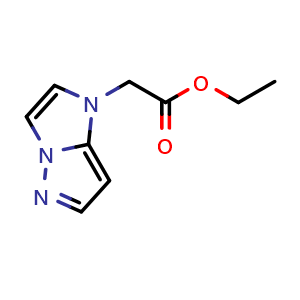 Chemical structure of ethyl 2-{1H-pyrazolo[1,5-a]imidazol-1-yl}acetate , CAS 135829-86-6, AChemBlock AD263309
