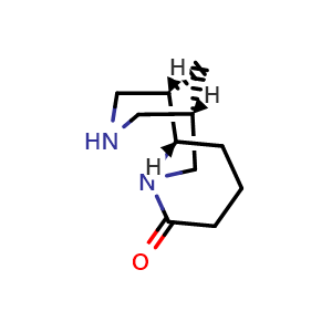 Chemical structure of (1S,2S,9S)-7,11-diazatricyclo[7.3.1.0,{2,7}]tridecan-6-one , CAS 3054372-14-1, AChemBlock AD263317