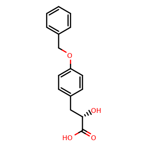 Chemical structure of (S)-3-(4-(Benzyloxy)phenyl)-2-hydroxypropanoic acid , CAS 162919-37-1, AChemBlock AD263330