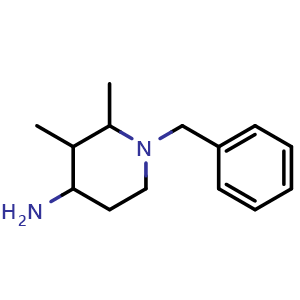 Chemical structure of 1-Benzyl-2,3-dimethylpiperidin-4-amine , CAS 1315366-75-6, AChemBlock AD263336