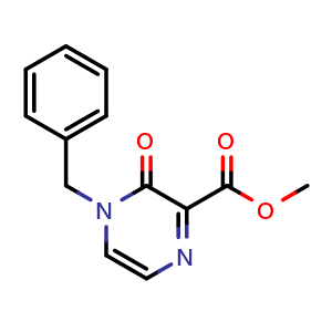Chemical structure of methyl 4-benzyl-3-oxo-3,4-dihydropyrazine-2-carboxylate , CAS 946505-41-5, AChemBlock AD263355