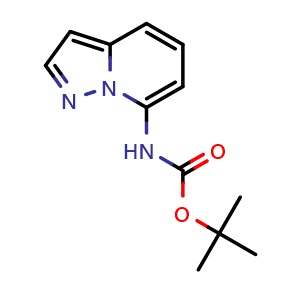 Chemical structure of 1,1-Dimethylethyl N-pyrazolo[1,5-a]pyridin-7-ylcarbamate , CAS 2383526-93-8, AChemBlock AD263385