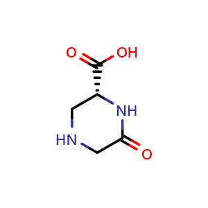 Chemical structure of (R)-6-oxopiperazine-2-carboxylic acid , CAS 1240590-33-3, AChemBlock AD263386
