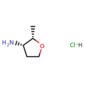 Chemical structure of (2S,3S)-2-methyl-tetrahydrofuran-3-amine hydrochloride , CAS 2209078-79-3, AChemBlock AD263388