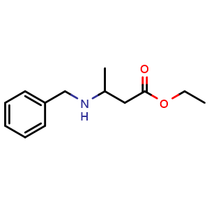 Chemical structure of Ethyl 3-(benzylamino)butanoate , CAS 6335-80-4, AChemBlock AD263391