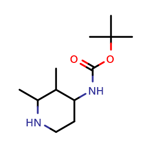 Chemical structure of tert-Butyl 2,3-dimethylpiperidin-4-ylcarbamate , AChemBlock AD263396