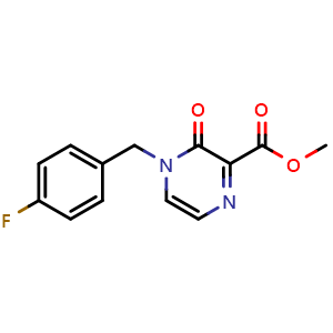 Chemical structure of Methyl 4-(4-fluorobenzyl)-3-oxo-3,4-dihydropyrazine-2-carboxylate , AChemBlock AD263401