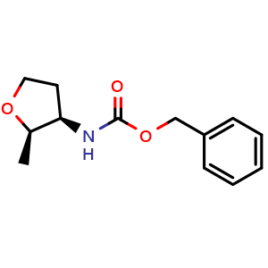 Chemical structure of (2R,3R)-benzyl 2-methyl-tetrahydrofuran-3-ylcarbamate , AChemBlock AD263411
