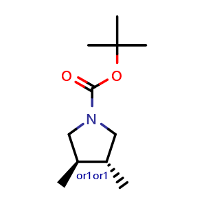 Chemical structure of trans-tert-Butyl 3,4-dimethylpyrrolidine-1-carboxylate , AChemBlock AD263420