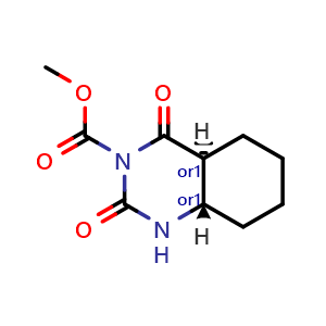 Chemical structure of trans-Methyl 2,4-dioxo-octahydroquinazoline-3(4H)-carboxylate , AChemBlock AD263421