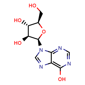 Chemical structure of 9-(beta-D-Arabinofuranosyl)hypoxanthine , CAS 7013-16-3, AChemBlock AD263423