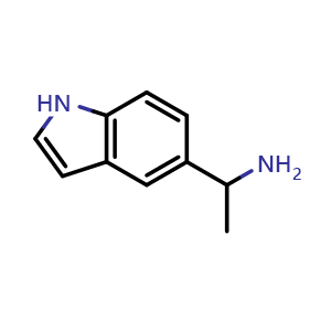 Chemical structure of 1-(1H-Indol-5-yl)ethanamine , CAS 147591-52-4, AChemBlock AD263441