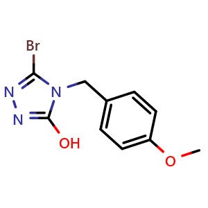 Chemical structure of 5-bromo-4-(4-methoxybenzyl)-4H-1,2,4-triazol-3-ol , AChemBlock AD263454