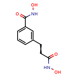 Chemical structure of N-hydroxy-3-(3-(hydroxyamino)-3-oxoprop-1-en-1-yl)benzamide , CAS 174664-65-4, AChemBlock AD263472